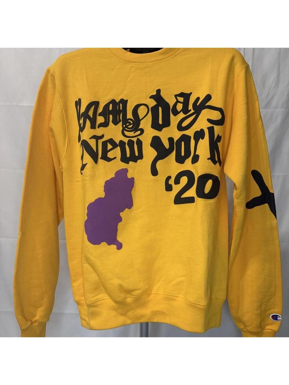 A$AP Yams crewneck. Yellow Champion crewneck sweatshirt